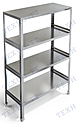 Стеллаж со сплошными полками ТЕХНО-ТТ СТР-114/806 стойки уголок крашеной стали
