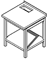 Стол для раскатки теста СКАЙТЕК  700х700х850 мм отверстие слева 290х142