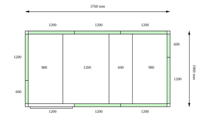 Камера холодильная POLAIR КХН - 16.59 (1960 X 3760 X 2720) 80 мм без пола
