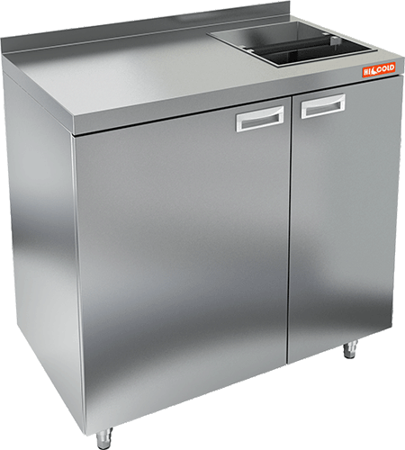 Стол для кофемашин с отверстием и бортом HICOLD НБМКМО-8/7Б