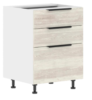 Шкаф напольный Corsica (сосна эдмонт/белый, 600х560х820 мм, 3 ящика)