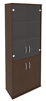 Шкаф для документов Riva со стеклом (венге цаво, 770х365х1980 мм)