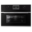Шкаф духовой с микроволнами KUPPERSBUSCH CBM 6330.0 S1, черное стекло, Stainless Steel