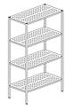 Стеллаж 4 перфорированные полки БСВ СТЭ 076 П 700х600х1800