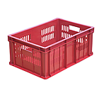 Ящик универсальный, перфорированный ТАРА.РУ 600×400×250 мм, объем 46 л, красный