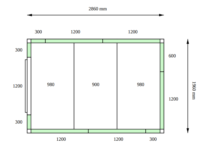 Камера холодильная POLAIR КХН - 9.91 (1960 X 2860 X 2200)