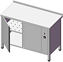 Стол тепловой SIMECO СТ1707БР 1700х700х850 с бортом, распашные двери