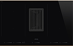 Панель варочная индукционная SMEG HOME HOBD682R, со встроенной вытяжкой, 80 см, Multizone, прямой край, профиль медный