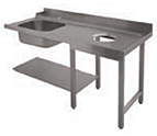 Стол предмойки с ванной, отверстие для отходов левый KRUPPS EVPLVF150ESX 1500х770х880