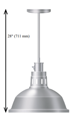 Лампа-мармит подвесная HATCO DL-760-SL, Glossy Gray, без ламп