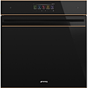 Шкаф духовой многофункциональный  SMEG HOME SFP6606WTPNR с пиролизом, SmegConnect, 60 см, черное стекло, профиль медный