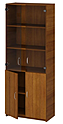 Шкаф для документов Бюджет 2553 со стеклом (французский орех, 716х349х1810 мм)