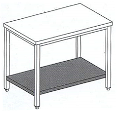 Стол без борта с полкой