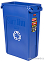 Контейнер для мусора RUBBERMAID Slim Jim 87 литров, с вентиляционной системой, синий, FG354007BLUE