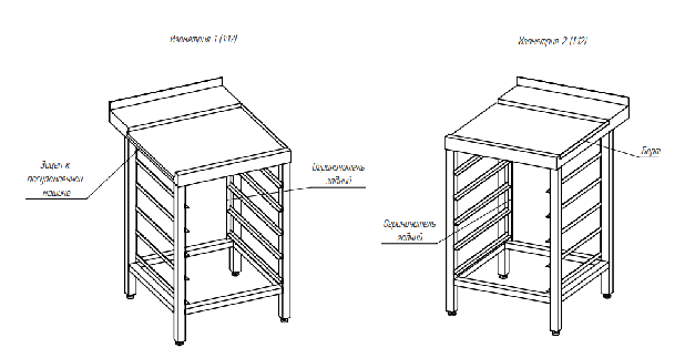 Стол выходной с левым креплением АЛТЭК С 6,5/7,5/8,7 5 уровней под пк