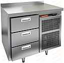 Стол холодильный HICOLD GN 3/TN с гранитной столешницей + колёса