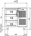 Стол холодильный COLDLINE Master 700 TS09/3M-760 без столешницы, 3 ящика, T10100000202+O60121311102