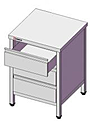Стол производственный закрытый SIMECO Бизнес СЗЕ0507Я 500х700х850 без борта, три выдвижных ящика