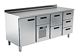 Стол холодильный БСВ TRG 222 с бортом, ящик над моноблоком