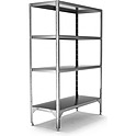 Стеллаж со сплошными полками С-1200х500х2000/4 нерж, см372