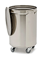 Бак мусорный INOXPIAVE 75 л нерж. сталь без педали с колесами, IP0002