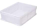 Ящик ТАРА.РУ 400х300х120 дно сплошное, стенки перфорированные, с внешней ручкой белый, 701.02.02 м