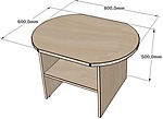 Стол журнальный, 800х600х500 мм