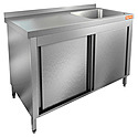 Стол производственный закрытый купе с моечной ванной HICOLD НСЗК1М-10/7БП, 281936