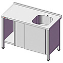 Ванна моечная одинарная закрытая с рабочей поверхностью SIMECO Бизнес ВМ1ЗEП1506