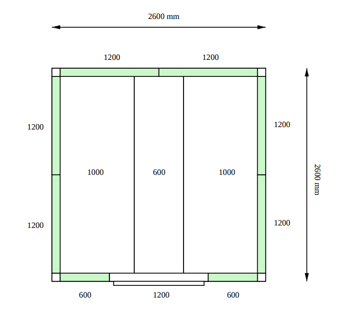 Камера POLAIR КХН - 11.75 (2600 X 2600 X 2240) 100 мм