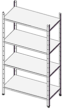 Стеллаж на стойках трубах SIMECO СТПС40706 700х600х1800 сплошные полки