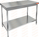 Стол нержавеющий разделочный центральный с полкой HICOLD НСО-12/7П + дополнительная полка + усиленная столешница