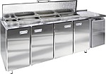 Стол холодильный для салатов ФИНИСТ СХСс-700-4 (1/6), 4 двери (негастронорм), борт