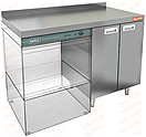 Стол закрытый под посудомоечную машину с полкой, с бортом HICOLD НБМСЗКП-12/7БЛ