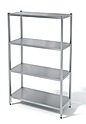 Стеллаж 3 сплошные полки ROSINOX СРСн 15/6-3, разборный, нерж. сталь, стойки профиль - труба 20х40