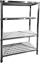 Стеллаж AREX 1270x570x1800 мм усиленный, 2 перфорированные полки, 2 сплошные полки, FSSC191568001