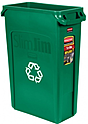 Контейнер для мусора RUBBERMAID Slim Jim 87 литров, с вентиляционой системой, зеленый, FG354007GRN