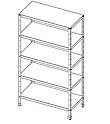 Стеллаж ROSINOX СРСн 10/5-5 5 сплошных полок, разборный