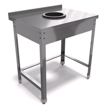 Стол для сбора отходов на нержавеющем уголке серия СУПЕР ЭКОНОМ АЛТЭК CБОЭ НУ 6/6-Р разборный