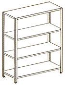 Стеллаж 4 полки БСВ 1650х500х1800 разборный