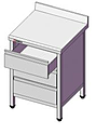 Стол производственный закрытый SIMECO Люкс СЗL0507БЯ 500х700х850 с бортом, с тремя выдвижными ящиками