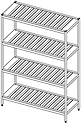 Стеллаж разборный с решетчатыми полками АЛТЭК Ст 4Р 8/4-Р