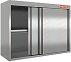Полка нержавеющая настенная с дверцами купе HICOLD НПК-8/3