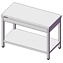 Стол производственный SIMECO Бизнес 1300Х900Х850  без борта, с полкой