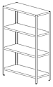 Стеллаж со сплошными полками на нержавеющем уголке ЭКОНОМ АЛТЭК Ст 4СНУ 8/4-Р разборный