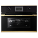 Шкаф духовой с микроволнами KUPPERSBUSCH CBM 6330.0 S4, черное стекло, Gold