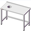 Стол для сбора отходов SIMECO Люкс СОL1706БЛ 1700х600х850 с бортом, отверстие слева