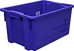 Ящик перфорированный ТАРА.РУ 600×400×300 мм, объем 52 л., 602, синий, 07734