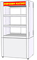 Витрина тепловая для попкорна ТТМ VTP-084SN с конвекцией, 3 полки, нерж. сталь