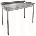 Стол нержавеющий пристенный с бортом для сбора отходов HICOLD НДСО-10/6БП
